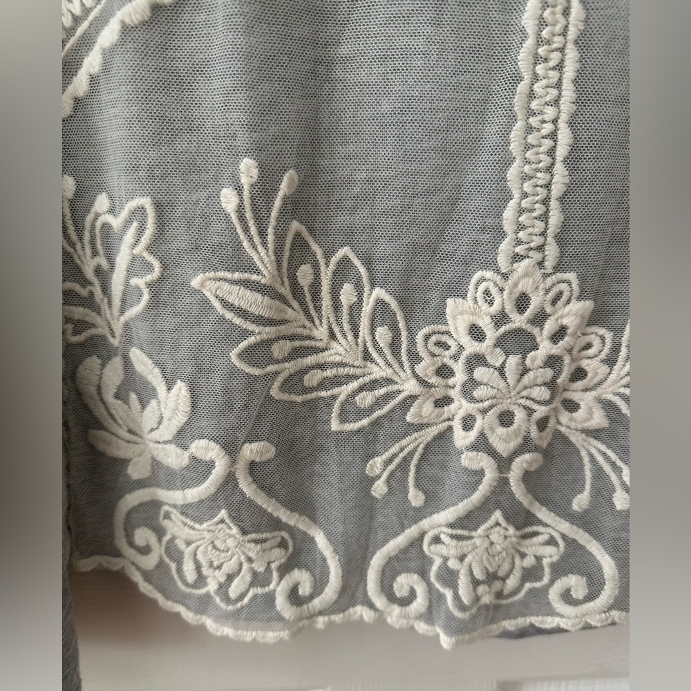 NWT Altar'd State Gray Lace Detail Top with Bell Sleeves - Picture 5 of 10
